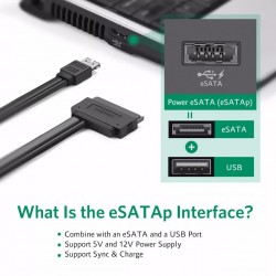 Cable eSATA 2.5 - 3.5 Ugreen Dual